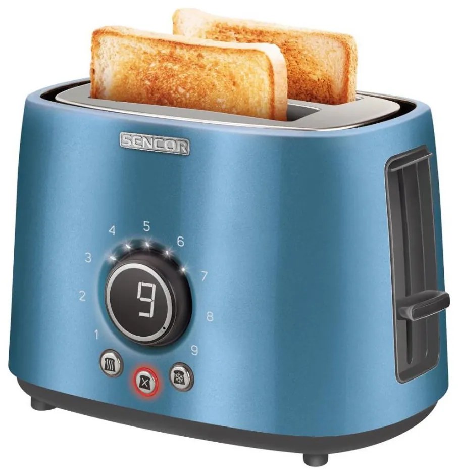 Sencor - Тостер за две филийки с подгряваща решетка 1000W/230V син