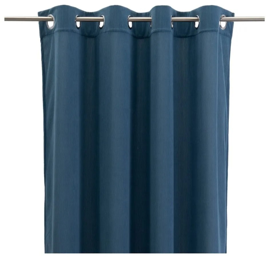 Синьо перде от рипсено кадифе 140x260 cm Merely – Casa Selección