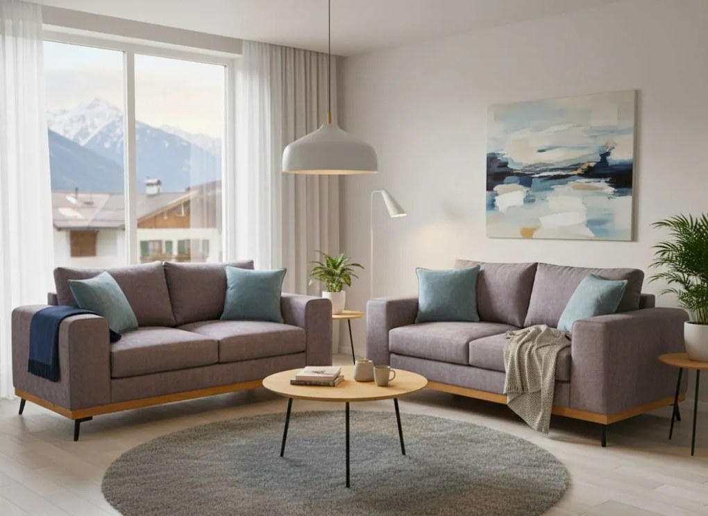 Двуместен диван Dysine-Сиво