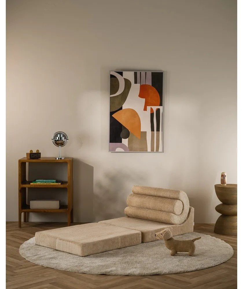 Светлокафяв детски стол от рипсено кадифе Flipster – Wigiwama