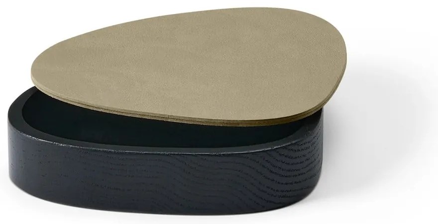 Дървена декоративна кутия за съхранение от еко кожа с капак в зелен цвят 14x12,5x3,5 cm Curve Nupo – LIND DNA