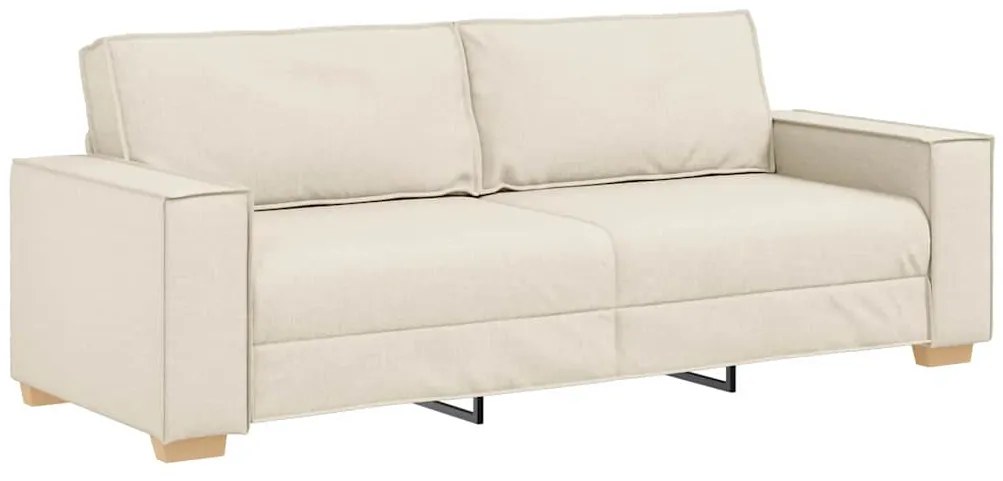 4104999 vidaXL Диван стол с възглавница Бежово 220 x 78 x 84 см Лен