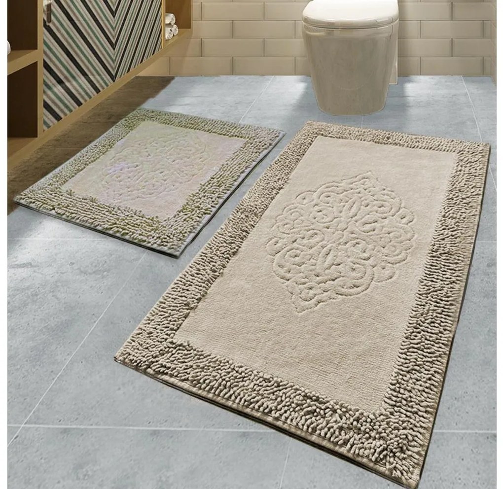 КОМПЛЕКТ 2x Килимче за баня PIANTE 60x100 см кафяво