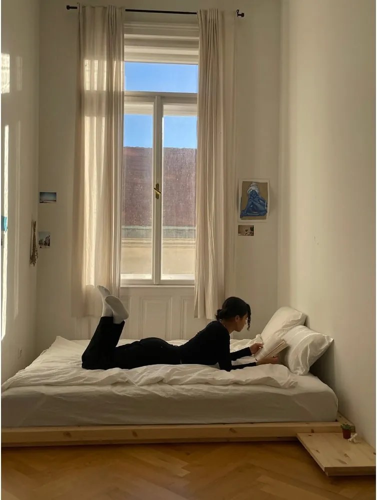 Двойно легло от борова дървесина с решетка 160x200 cm Dock - Karup Design