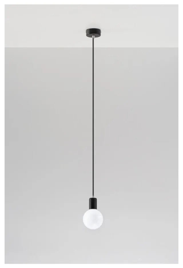 Черно висящо осветително тяло Bombilla - Sollux