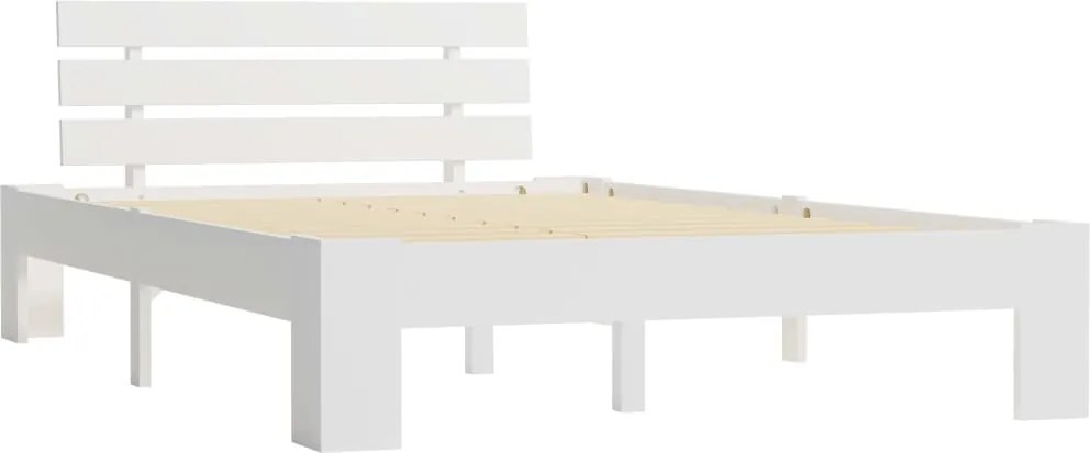 283156 vidaXL Рамка за легло, бяла, бор масив, 120х200 см