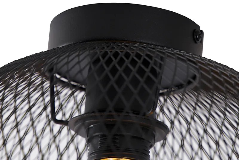 Модерна таванна лампа черна 30 см - Mesh Ball