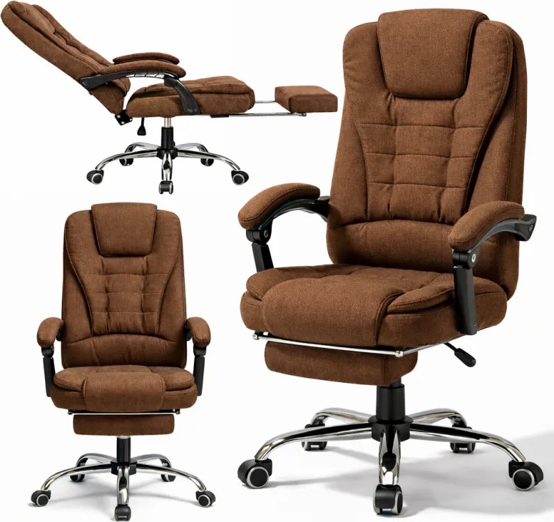 Офис стол BOSS с подложка за крака - кафява тъкан