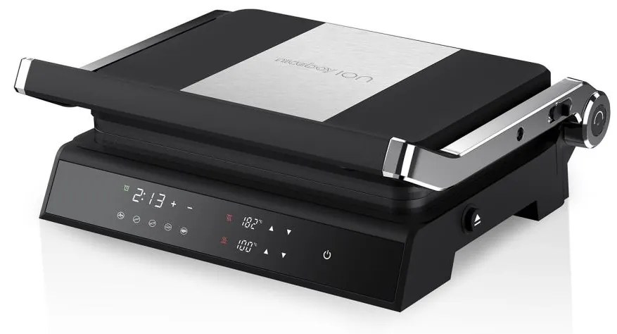 Niceboy ION Grillmaster - Електрически грил 2000W/230V черен/матов хром