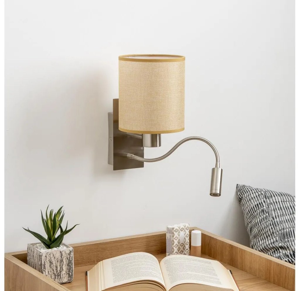 Brilagi - LED Аплик NUBILA 1xE27/25W/230V+LED/3W хром/светлокафяво