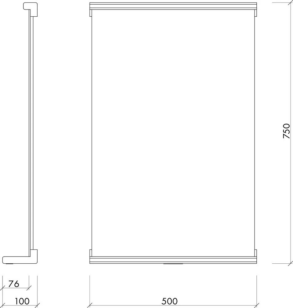 Стенно огледало с рафт масивно дърво 50x75 cm Lun – noo.ma