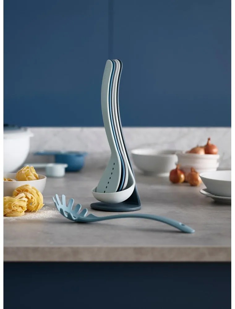 Комплект от 5 сини кухненски инструмента с поставка Nest Utensils Plus Nest Sky - Joseph Joseph