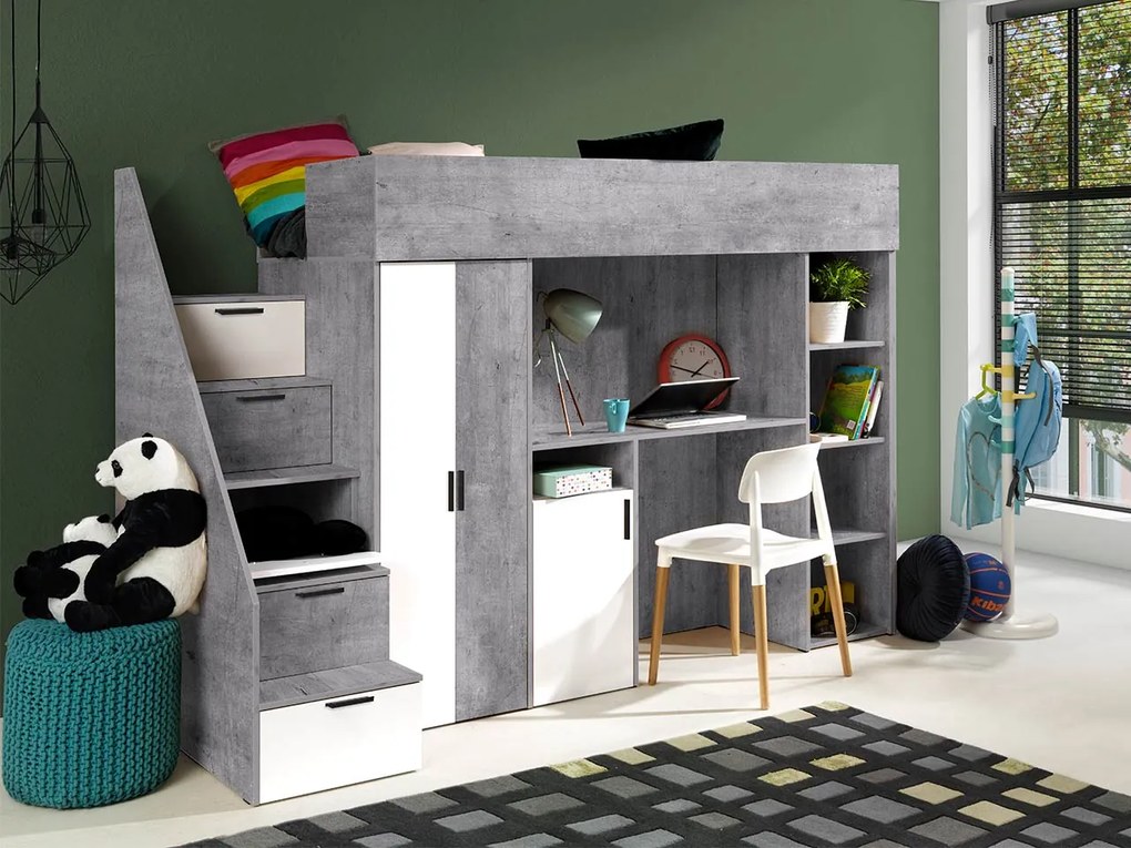 Многофункционално легло Konkret XIV-Gkri-Leuko