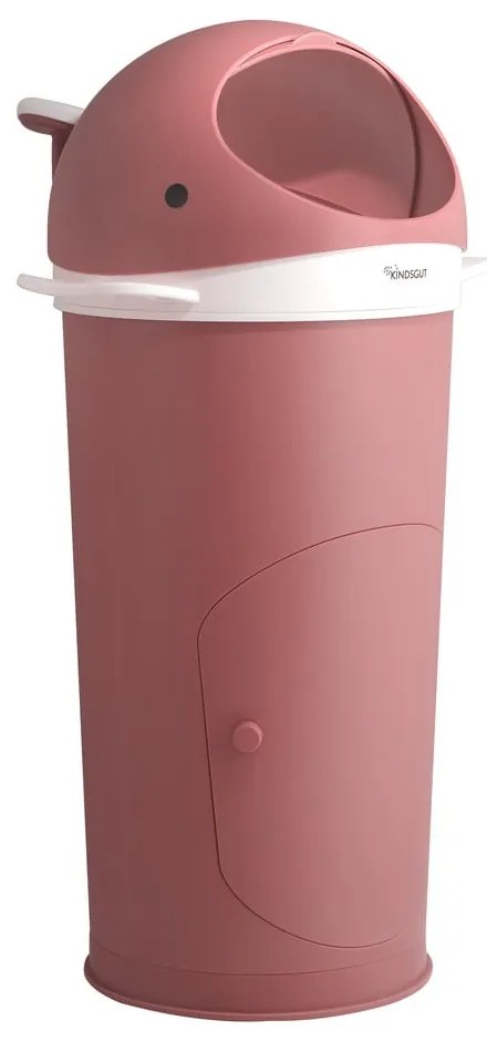 Тъмнорозово пластмасово кошче за пелени 25 l Whale – Kindsgut