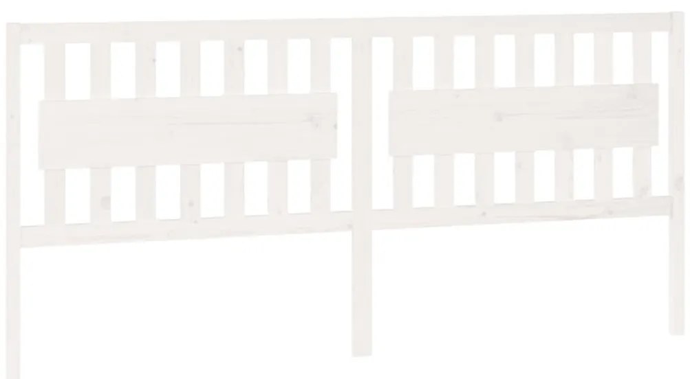 818591 vidaXL Горна табла за легло, бяла, 205,5x4x100 см, бор масив