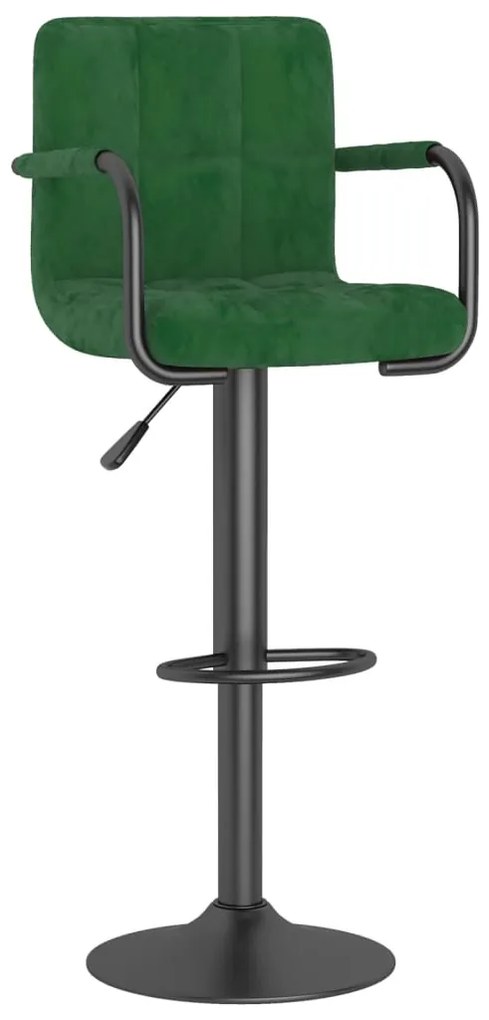 334651 vidaXL Бар табуретка, тъмнозелена, кадифе