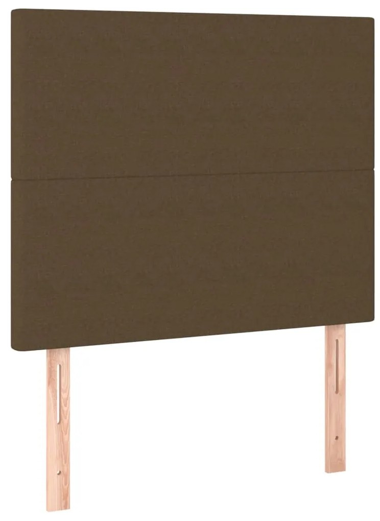 3116029 vidaXL Горни табли за легло, 2 бр, тъмнокафяви, 80x5x78/88 см, плат