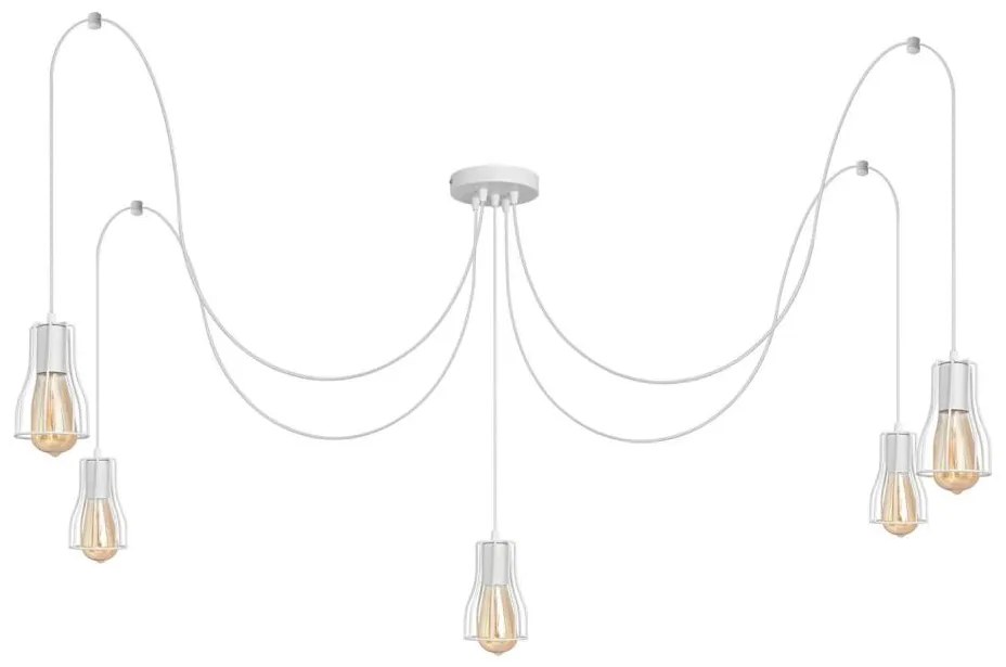 Пендел TUBE 5xE27/15W/230V паяк бял