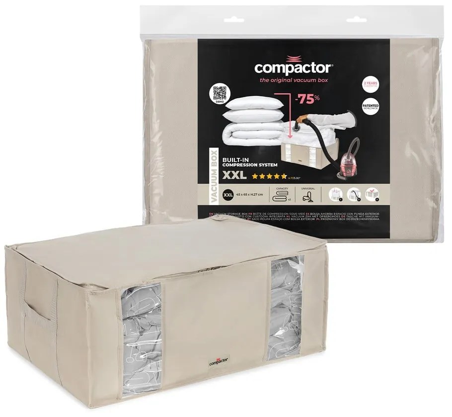 Вакуумна текстилна кутия за съхранение на дрехи 65x50x27 cm Life – Compactor