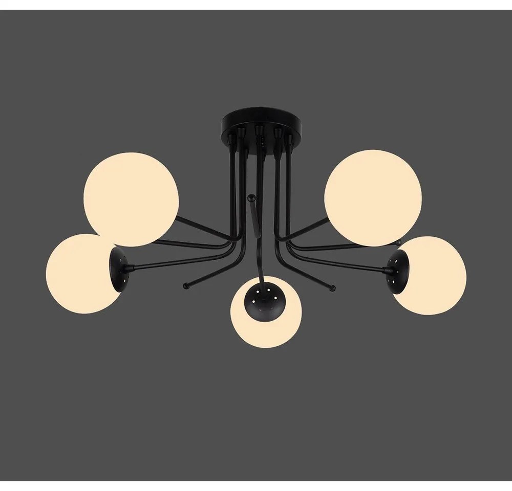 Черно таванно осветително тяло, височина 34 cm Star - Squid Lighting