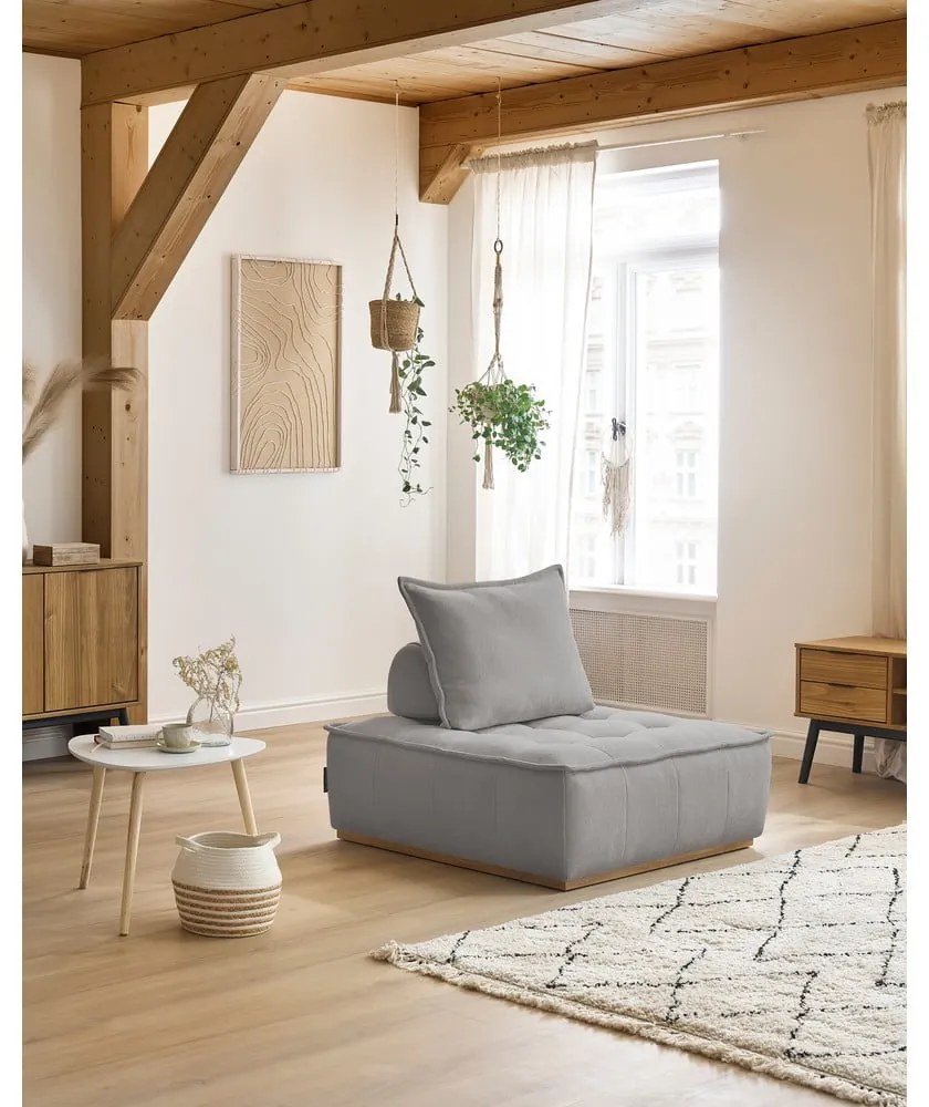 Светлосиво шенилово кресло Elisa – Bobochic Paris