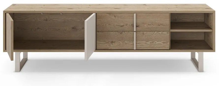 Сиво-естествена маса за телевизор от декор от дъб 180x51,5 cm Millay – Marckeric