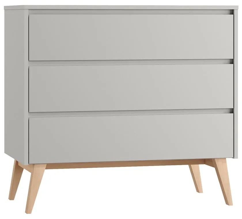 Сив нисък детски скрин 100x52,5 cm Swing - Pinio