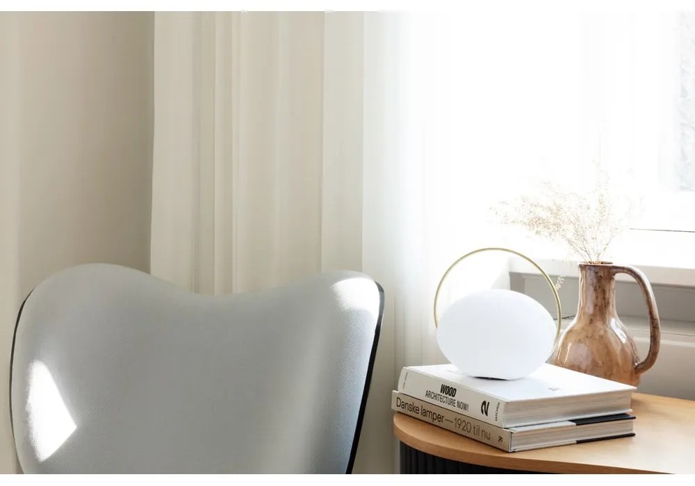 Бяла LED затъмняваща се настолна лампа (височина 19 cm) Orbit – UMAGE