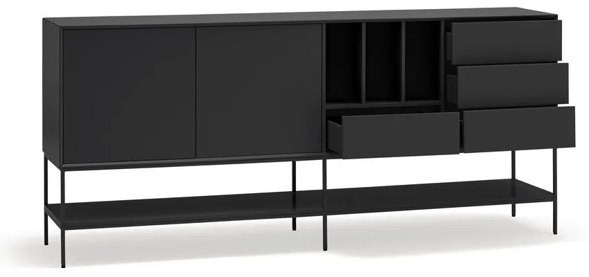 Черен скрин 220x98x45 cm Platt – Teulat