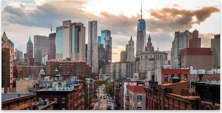 "New York Manhattan" картина на платно цифров печат 140x70x3см.
