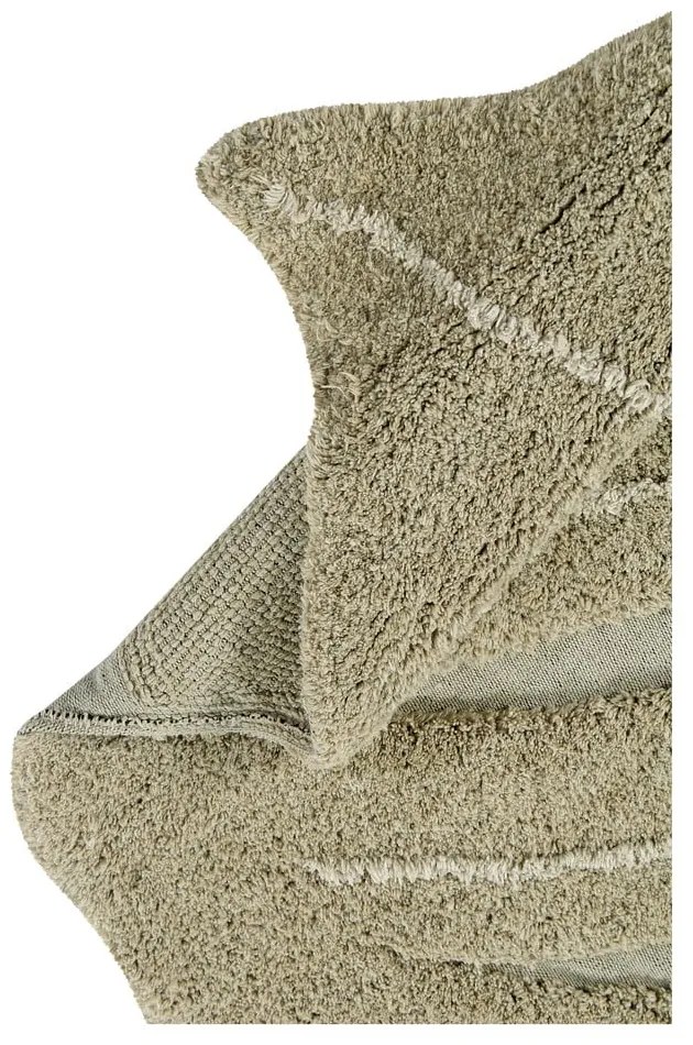 Ръчно изработен памучен детски килим подходящ за пране в цвят каки 120x180 cm Monstera Olive – Lorena Canals