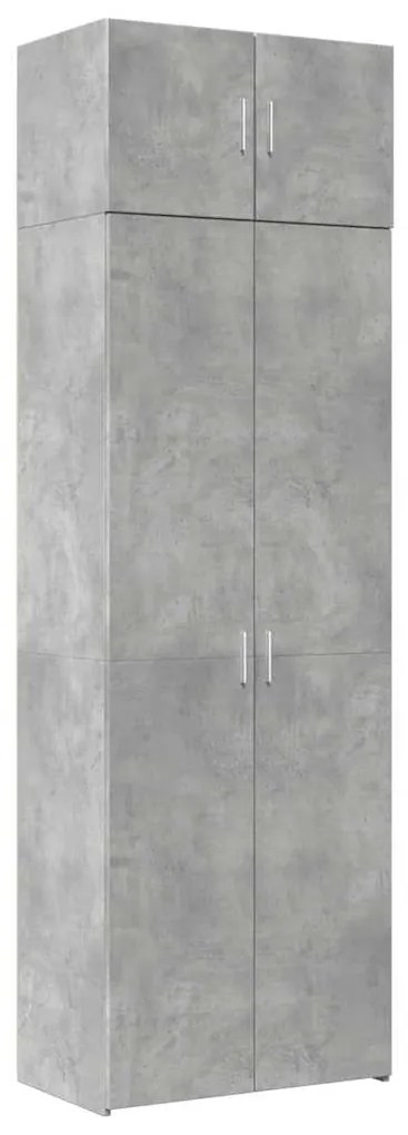 3281332 vidaXL Шкаф за съхранение бетонно сив 70x42,5x225 см инженерно дърво