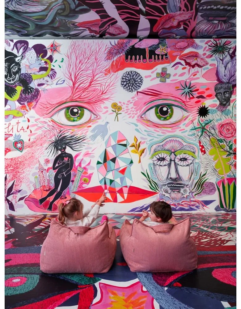 Розов детски пуф от рипсено кадифе Chair – Wigiwama