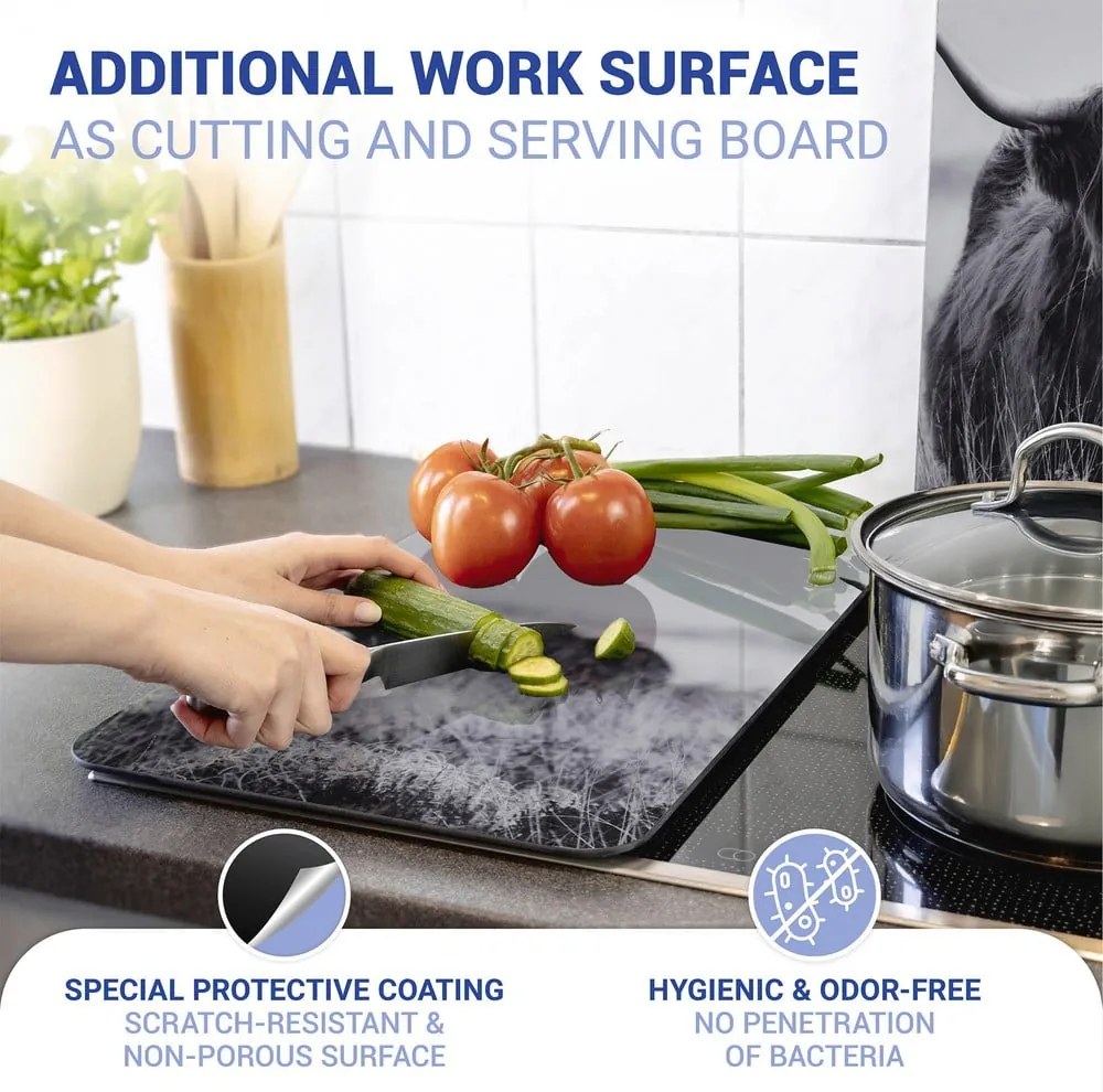 Капаци за печка от закалено стъкло 2 бр. 30x52 cm Universal Highland Cattle – Wenko