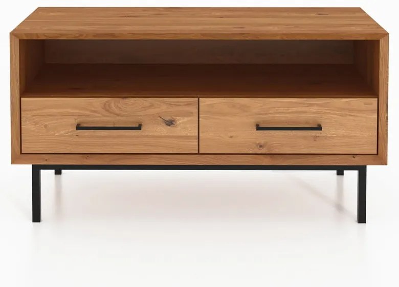 Масичка за телевизор от дъбова дървесина в естествен цвят 90x50 cm Abies - The Beds