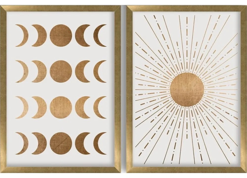 Картини в комплект 2 бр. 38x53 cm Moon & Sun – Wallity