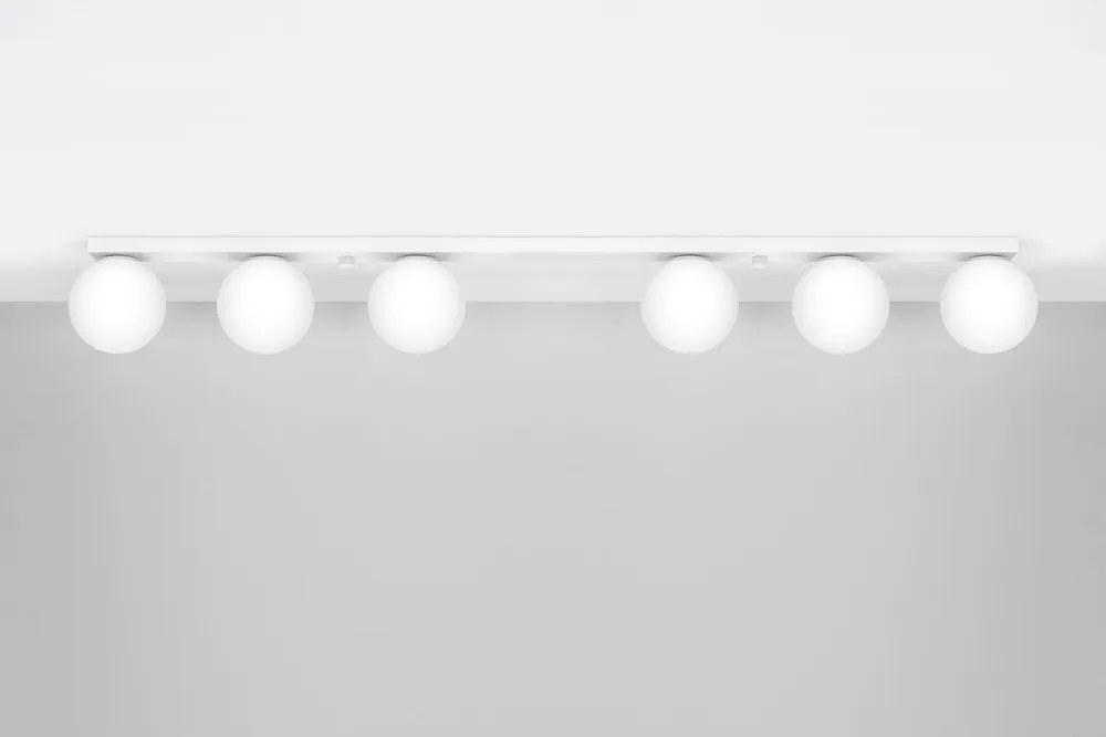 Бяло осветително тяло за таван със стъклен абажур ø 12 cm Umerta – Sollux