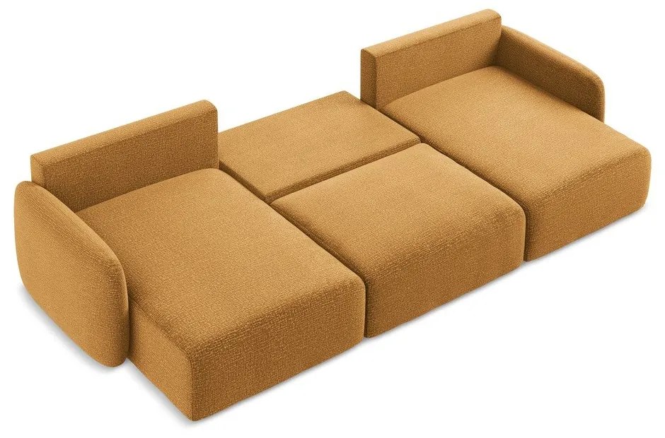 Оранжев разтегателен ъглов диван с място за съхранение Kalena – Makamii