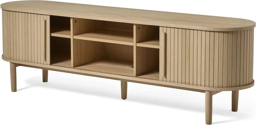 Маса за телевизор от декор от дъб в естествен цвят 180x56x40 cm Meta – Unique Furniture