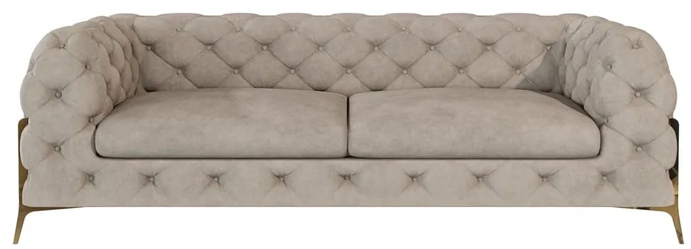 Сиво-бежов кадифен диван 225 cm Chelsea Bis – Ropez