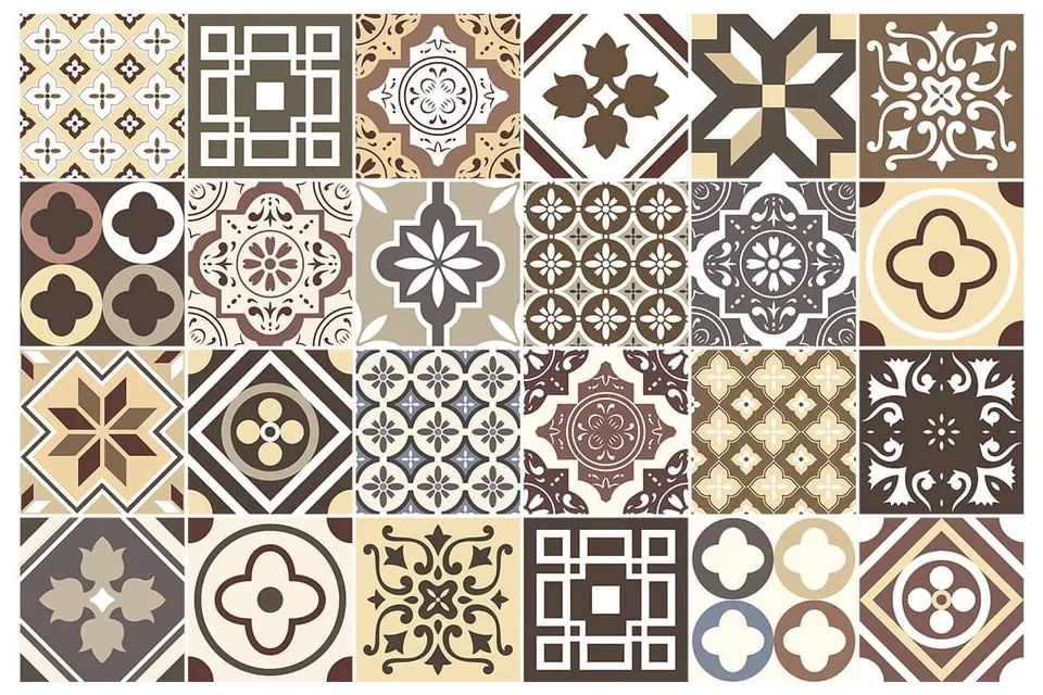 Комплект от 24 стикера за стена Kenjito, 15 x 15 cm - Ambiance