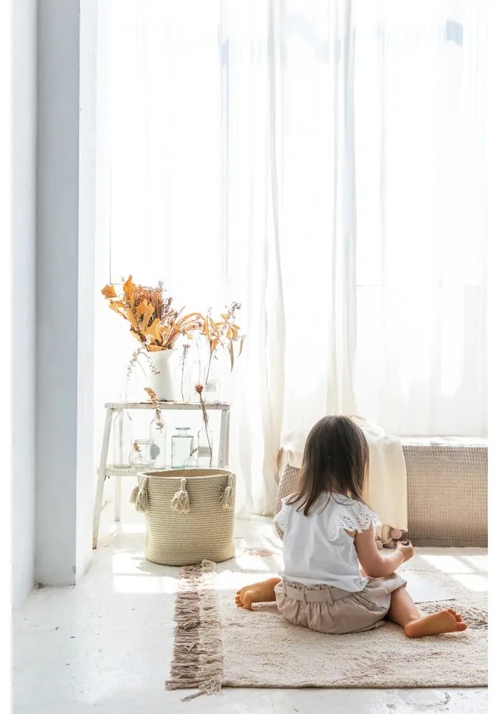 Кремав ръчно изработен памучен детски килим подходящ за пране 140x200 cm Pine Forest – Lorena Canals