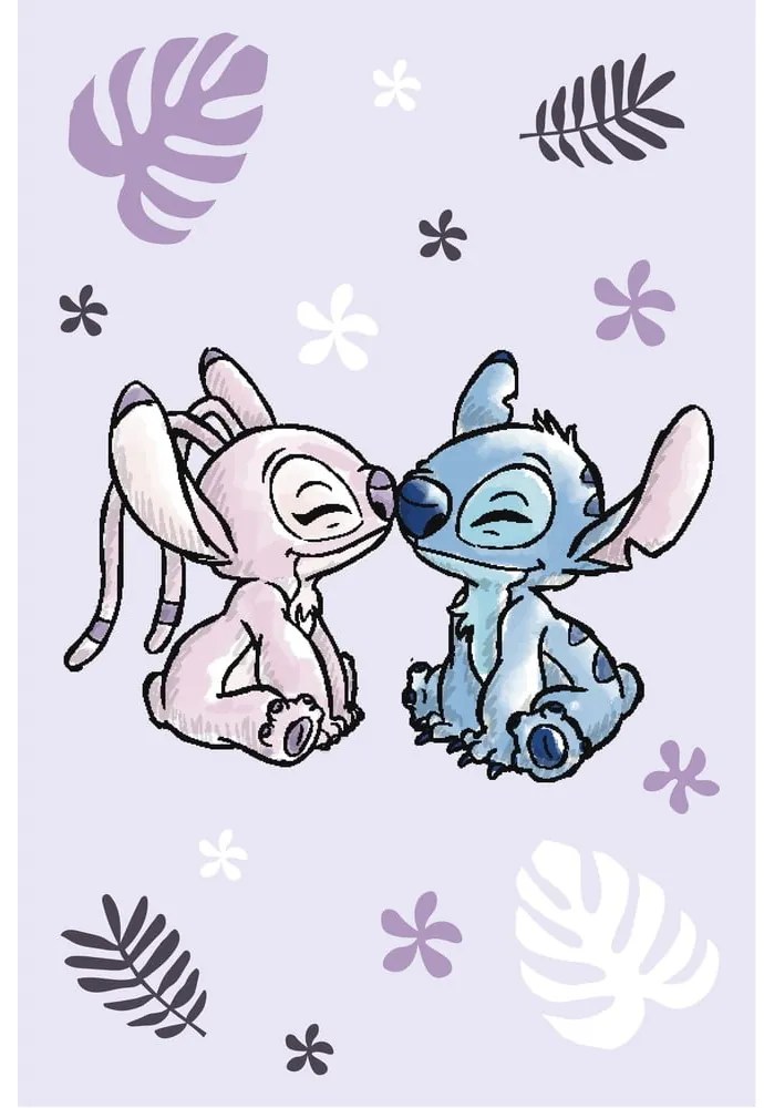 Лилаво детско одеяло от флийс 100x150 cm Lilo a Stitch "Purple" – Jerry Fabrics