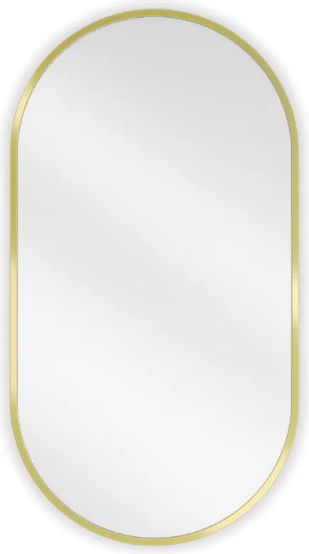 Mexen Loft овално огледало за баня 75 x 40 см, златна рамка - 9851-075-040-000-50