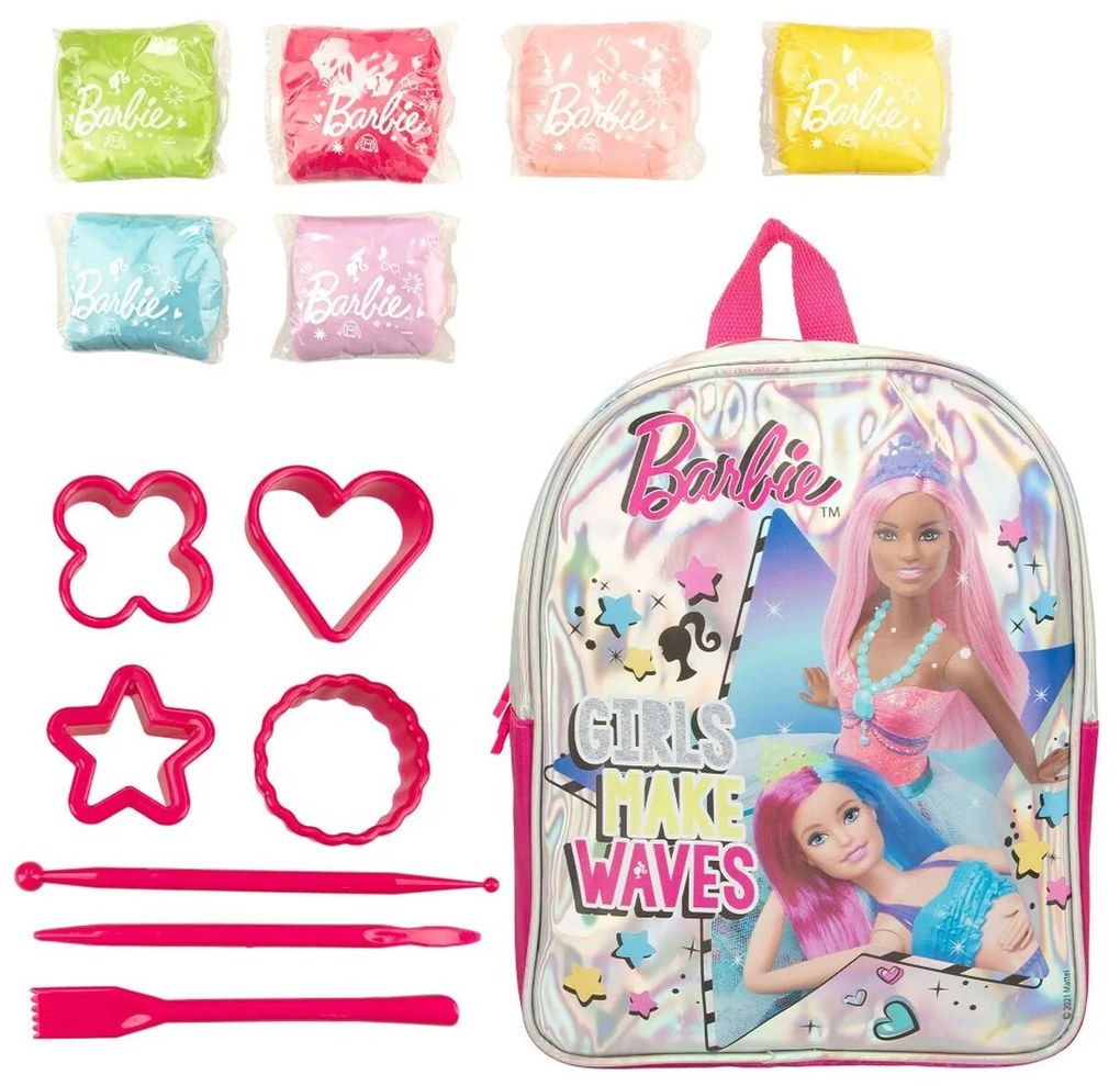 Творческа Игра за Моделиране с Глина Barbie Fashion Раница 14 Части 600 g