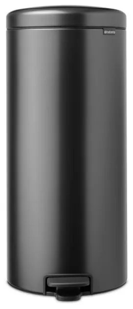 Кош за боклук с педал Brabantia NewIcon 1008850, 30 л, Плавно затваряне, Противоплъзгаща основа, Тъмносив