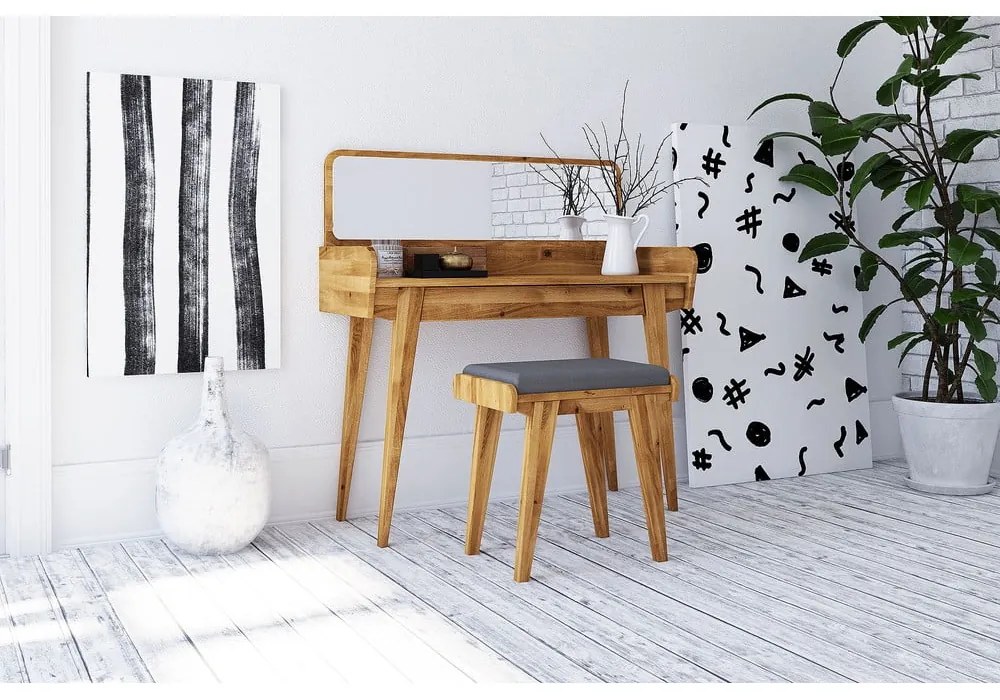 Дъбова тоалетка с огледало 110x45 cm Retro - The Beds