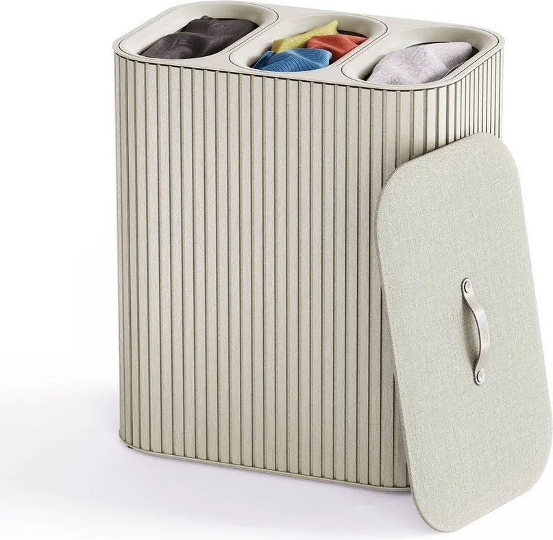 Бежов бамбуков кош за пране 3x30 l Tota Trio Luxe – Joseph Joseph