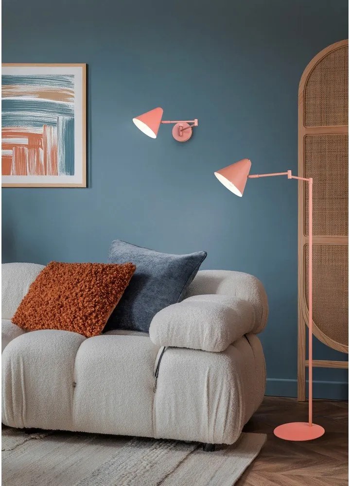 Оранжева подова лампа с огъваща се структура (височина 126,5 cm) Cosima – Trio