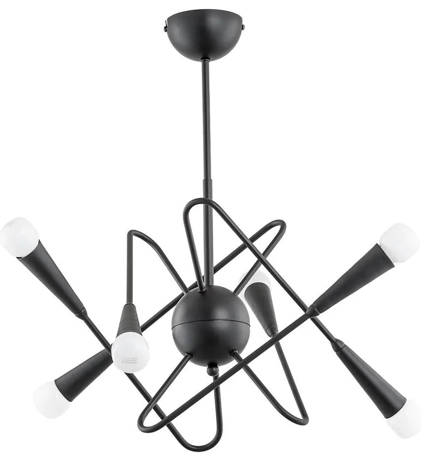 Висящ полилей APPER 6xE14/10W/230V черен